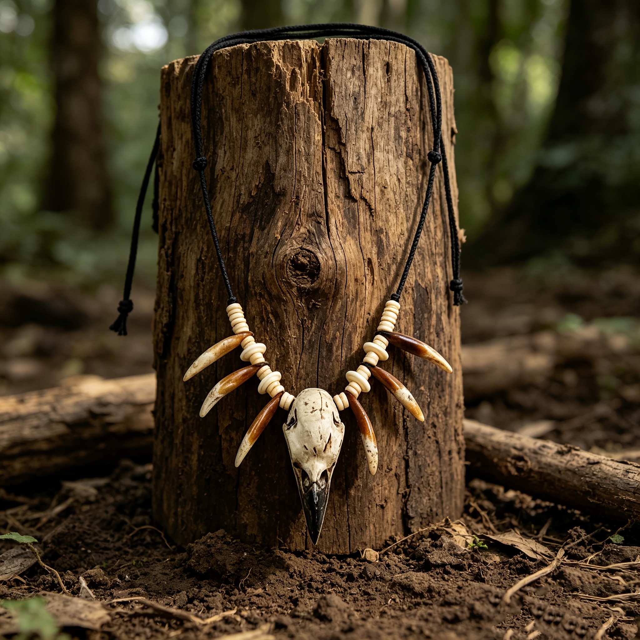 Viking Raven Skull Necklace — Barbarian Cosplay Accessory